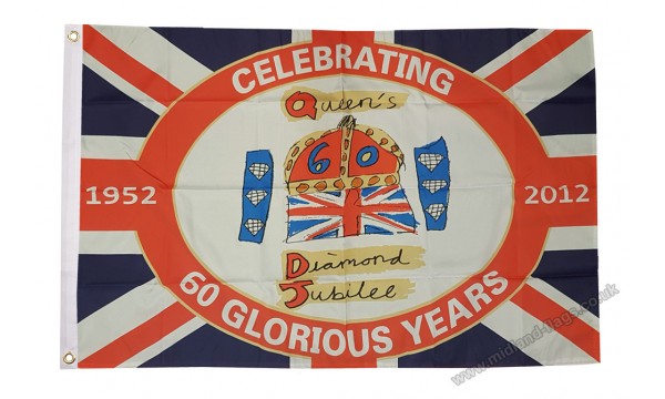 (2012) Diamond Jubilee 5ft x 3ft Flag - CLEARANCE